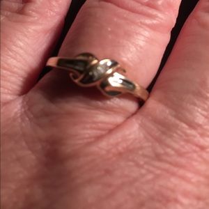 10K Gold & Diamond Ring — Size 8